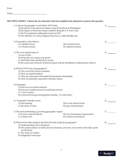 Test Bank For Elemental Geosystems, 8th Edition - Page 1 preview image