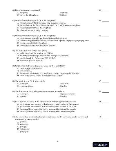 Test Bank For Elemental Geosystems, 8th Edition - Page 7 preview image