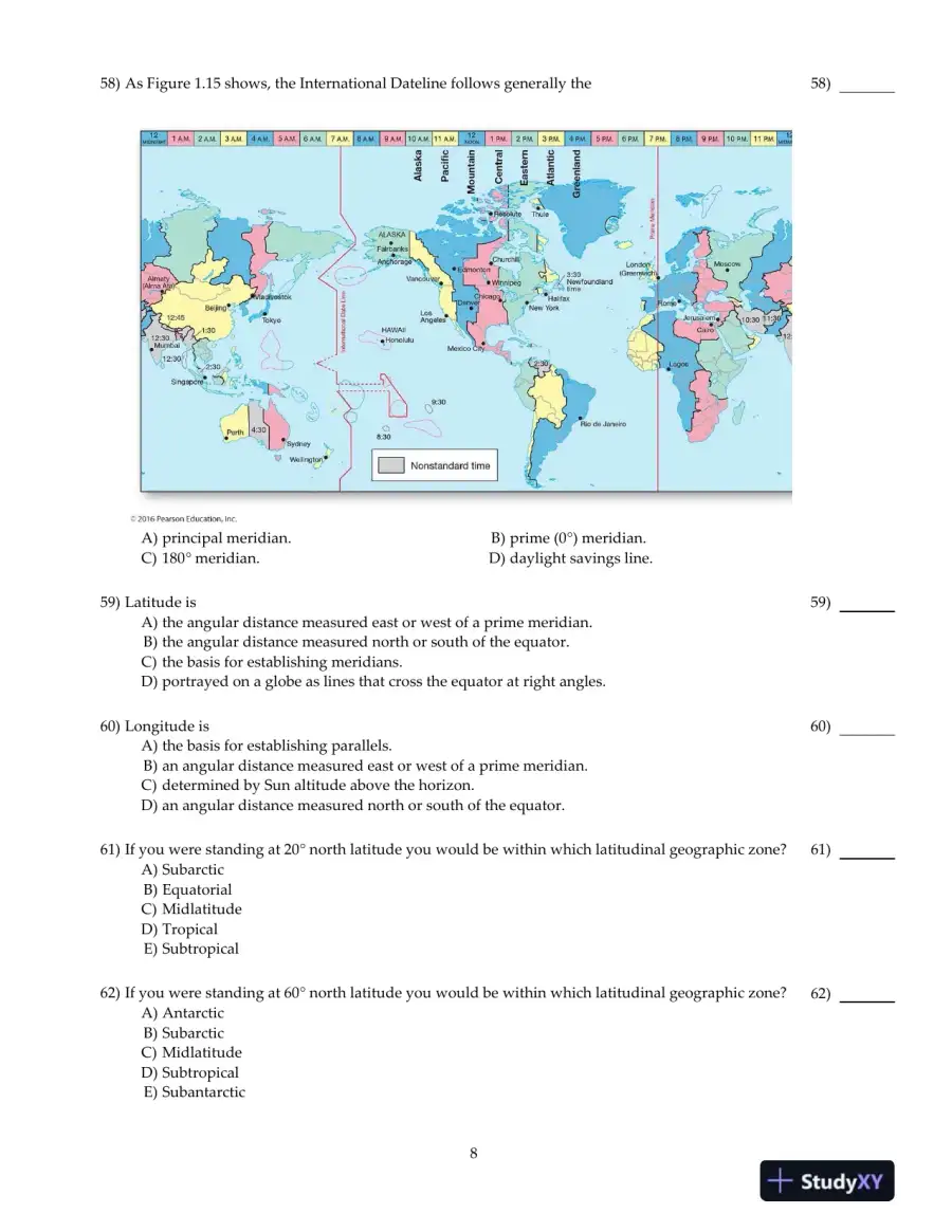 Test Bank For Elemental Geosystems, 8th Edition, page 9