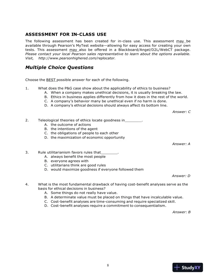 Ethics And The Conduct Of Business, 7th Edition Test Bank, page 12