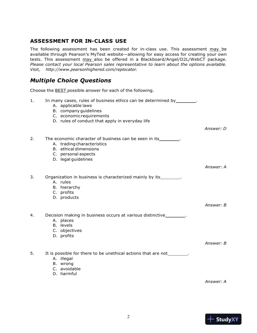 Ethics And The Conduct Of Business, 7th Edition Test Bank, page 6