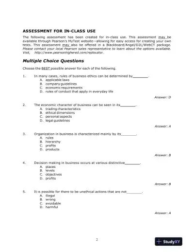 Ethics And The Conduct Of Business, 7th Edition Test Bank - Page 6 preview image