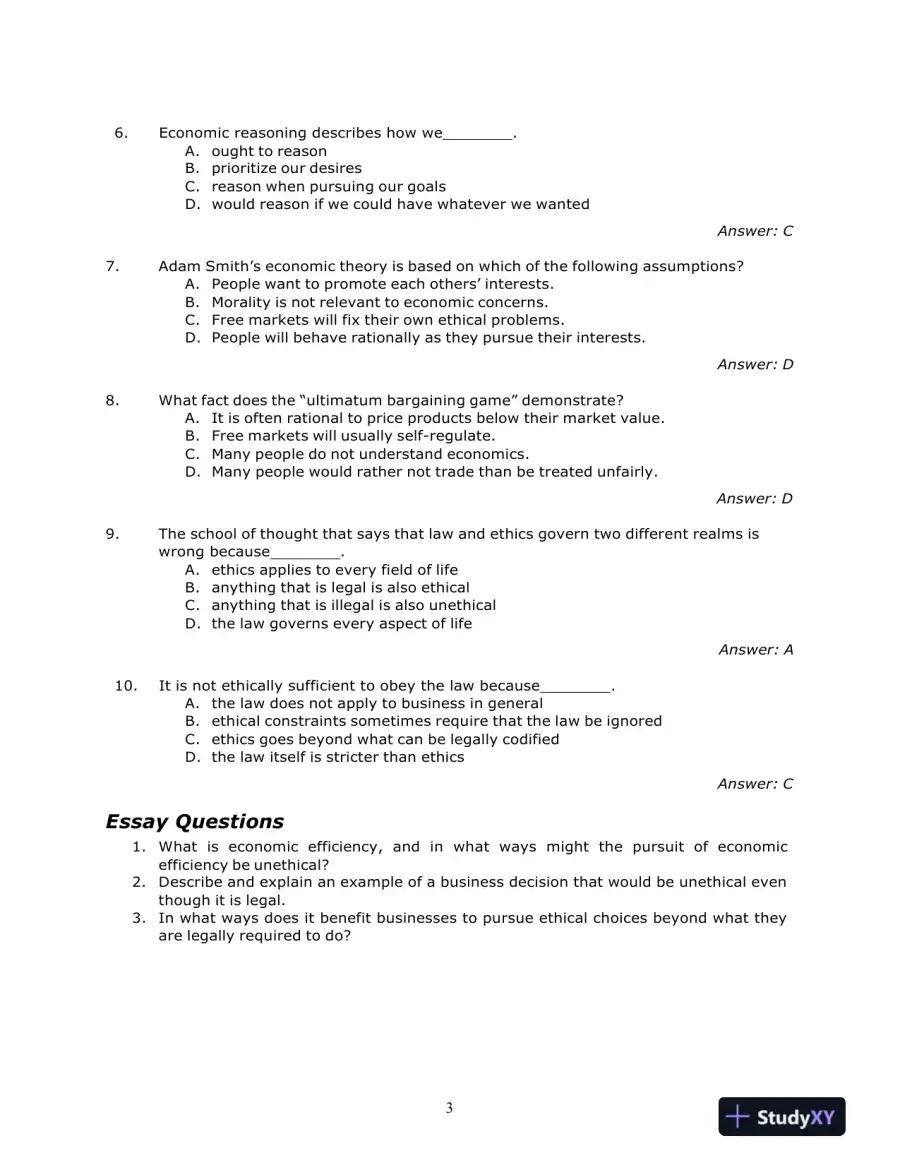 Ethics And The Conduct Of Business, 7th Edition Test Bank, page 7