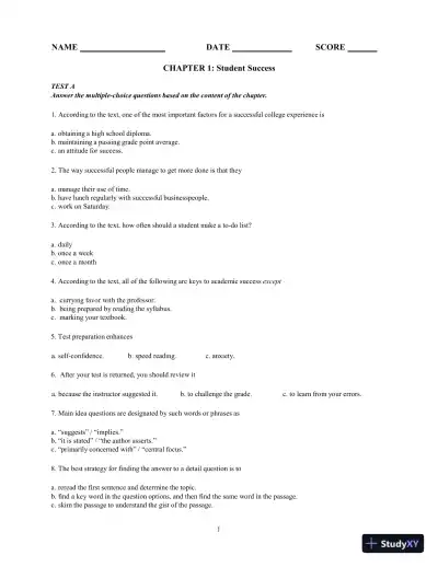 Test Bank for Breaking Through: College Reading , 12th Edition - Page 4 preview image