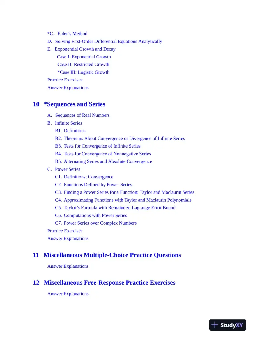 AP Calculus Premium, 2025: Prep Book with 12 Practice Tests + Comprehensive Review (2025), page 10