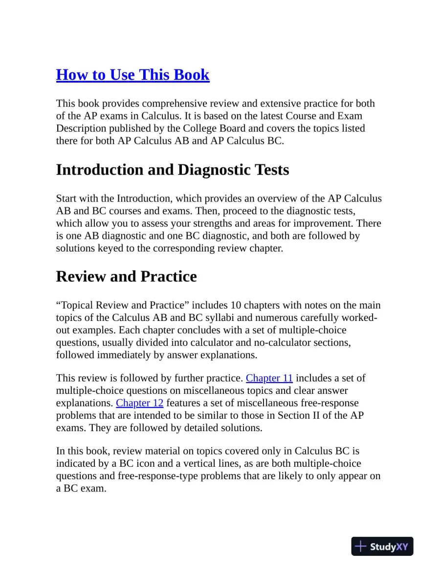 AP Calculus Premium, 2025: Prep Book with 12 Practice Tests + Comprehensive Review (2025), page 12