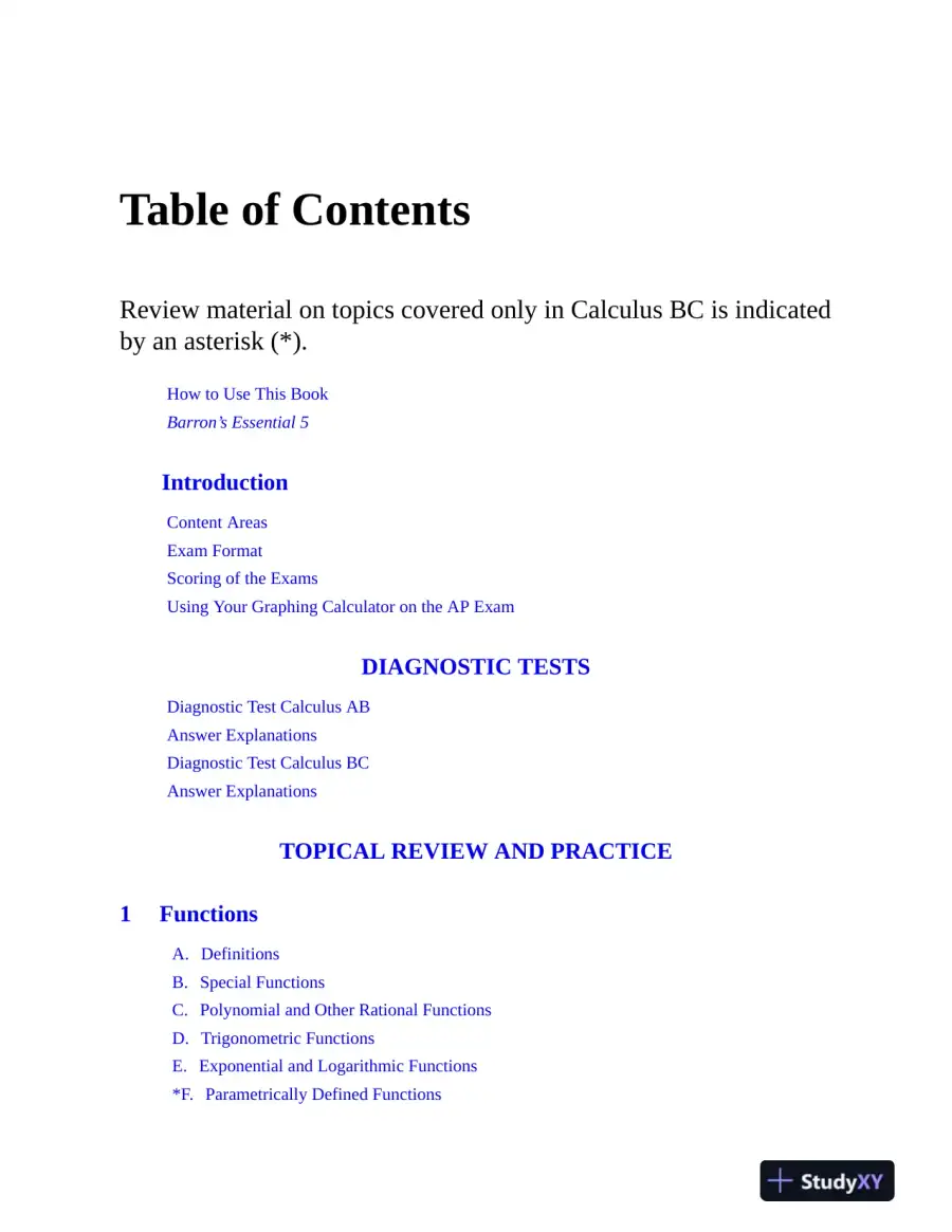 AP Calculus Premium, 2025: Prep Book with 12 Practice Tests + Comprehensive Review (2025), page 6