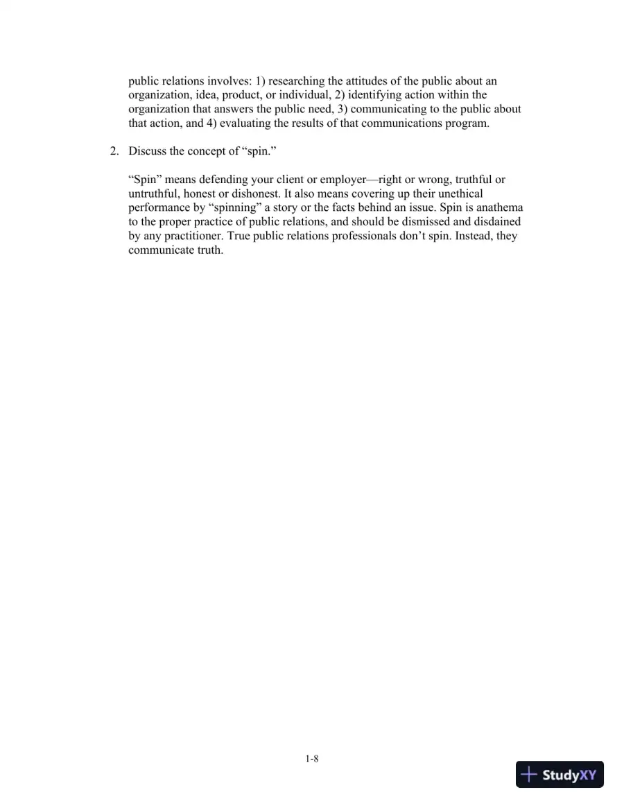 Solution Manual for The Practice of Public Relations, 14th Edition, page 10
