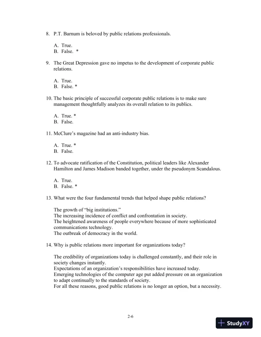 Solution Manual for The Practice of Public Relations, 14th Edition, page 16