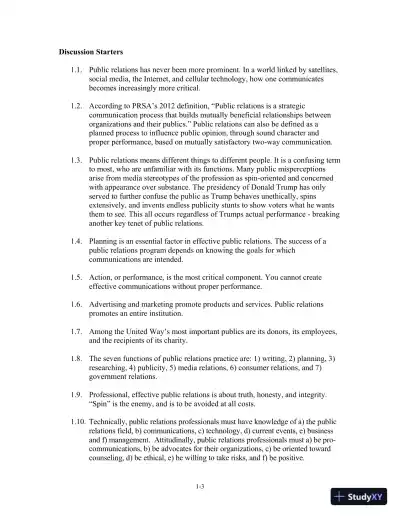 Solution Manual for The Practice of Public Relations, 14th Edition - Page 5 preview image