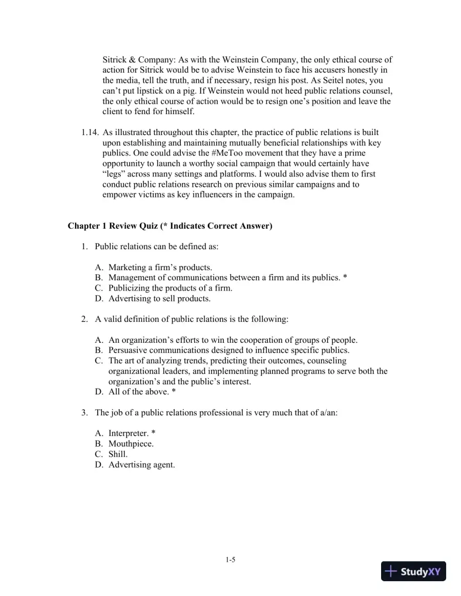 Solution Manual for The Practice of Public Relations, 14th Edition, page 7