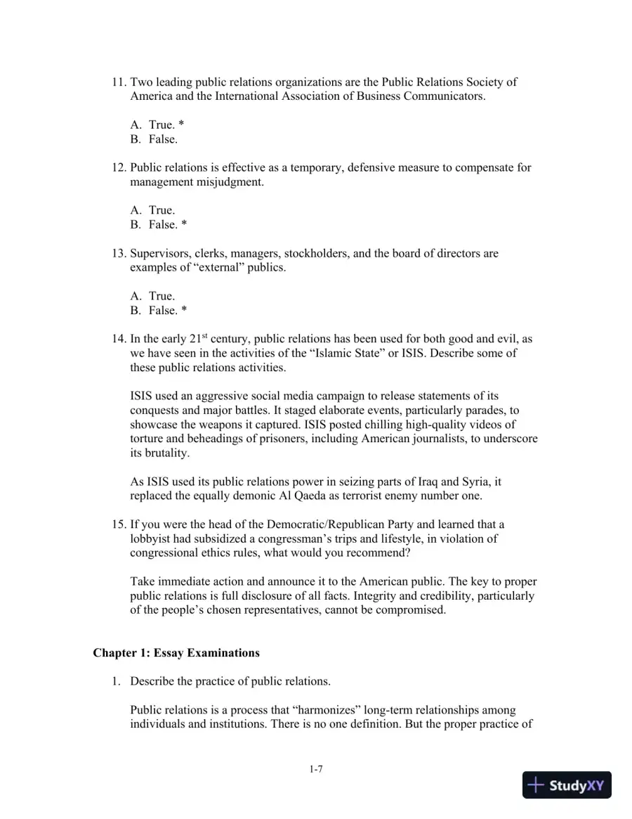 Solution Manual for The Practice of Public Relations, 14th Edition, page 9