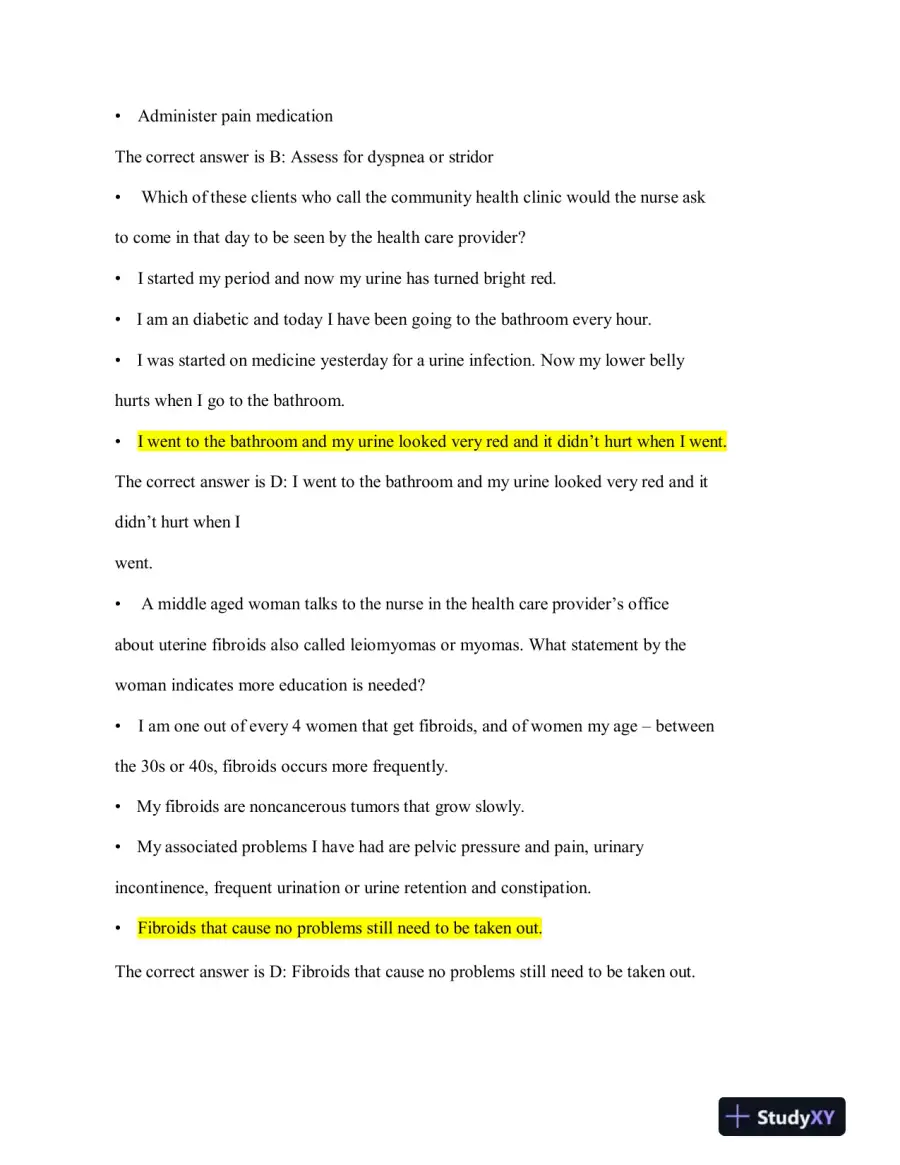 2023-2024 HESI RN Child Care Exit Exam Version 3 With Answers (160 Solved Questions), page 12