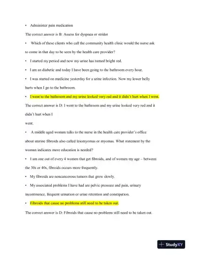 2023-2024 HESI RN Child Care Exit Exam Version 3 With Answers (160 Solved Questions) - Page 12 preview image
