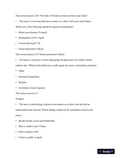 2023-2024 HESI RN Child Care Exit Exam Version 3 With Answers (160 Solved Questions) - Page 15 preview image