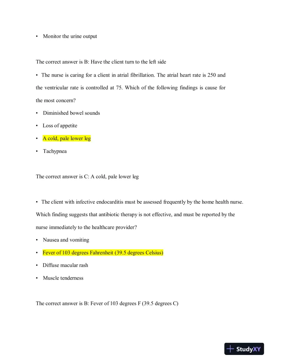 2023-2024 HESI RN Child Care Exit Exam Version 3 With Answers (160 Solved Questions), page 4