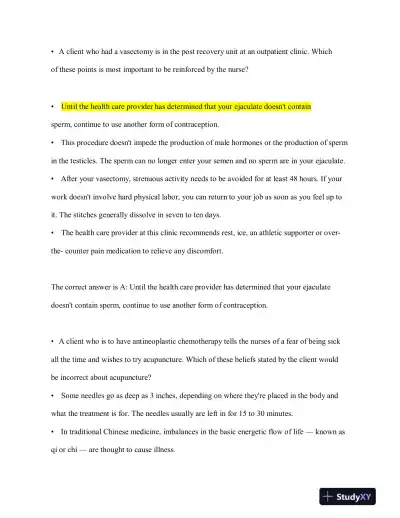 2023-2024 HESI RN Child Care Exit Exam Version 3 With Answers (160 Solved Questions) - Page 5 preview image