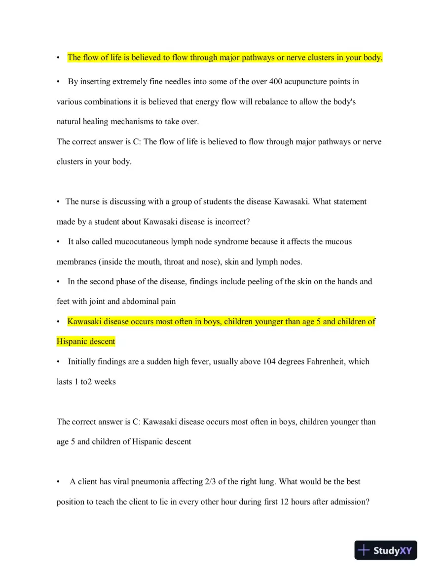 2023-2024 HESI RN Child Care Exit Exam Version 3 With Answers (160 Solved Questions), page 6