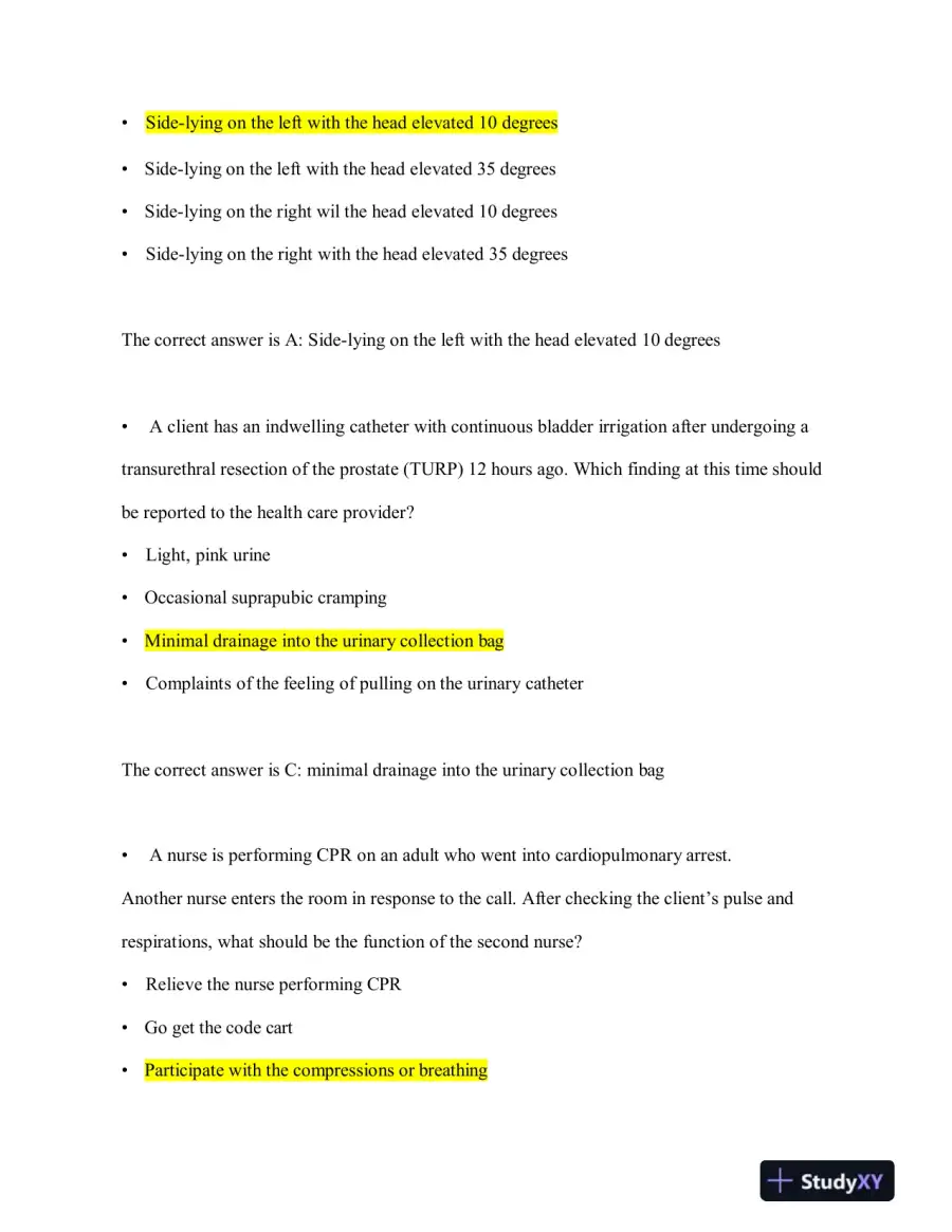 2023-2024 HESI RN Child Care Exit Exam Version 3 With Answers (160 Solved Questions), page 7
