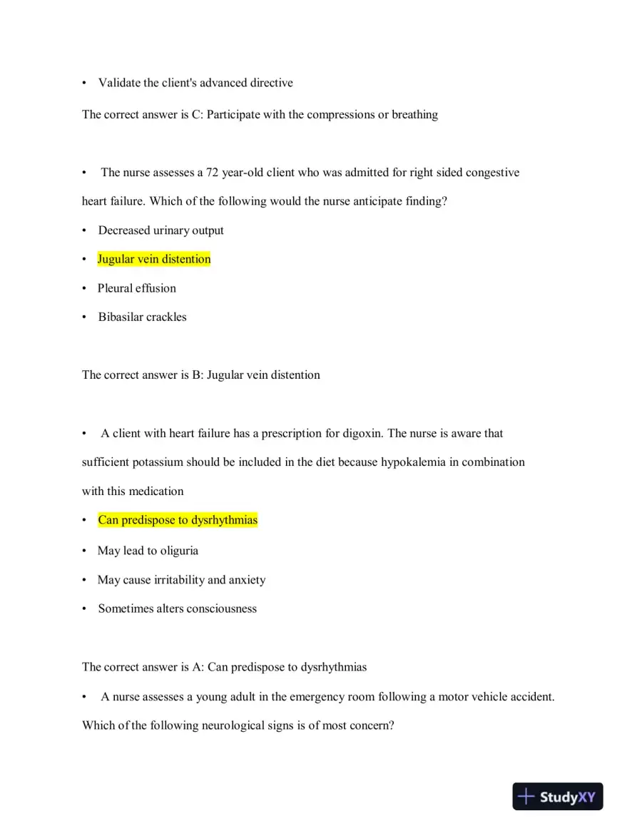 2023-2024 HESI RN Child Care Exit Exam Version 3 With Answers (160 Solved Questions), page 8