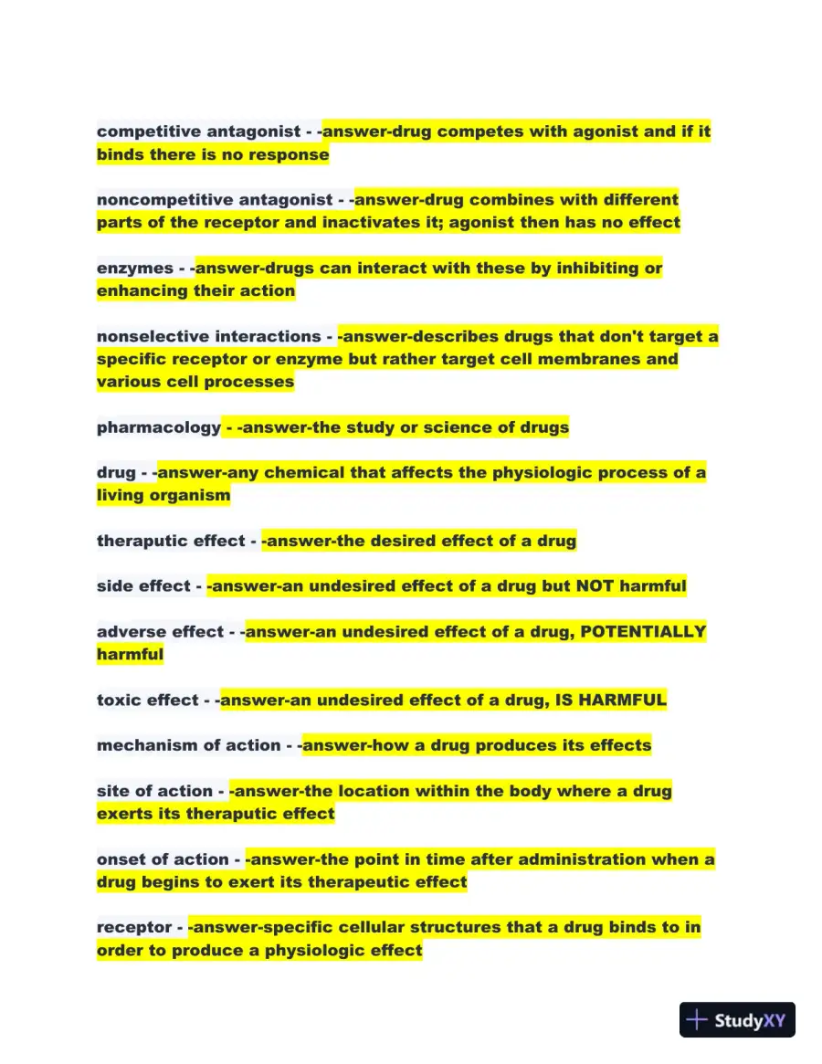 2023-2024 Portage Learning NURS251 Pharmacology Module 1-5 with Answers (366 Solved Questions), page 3