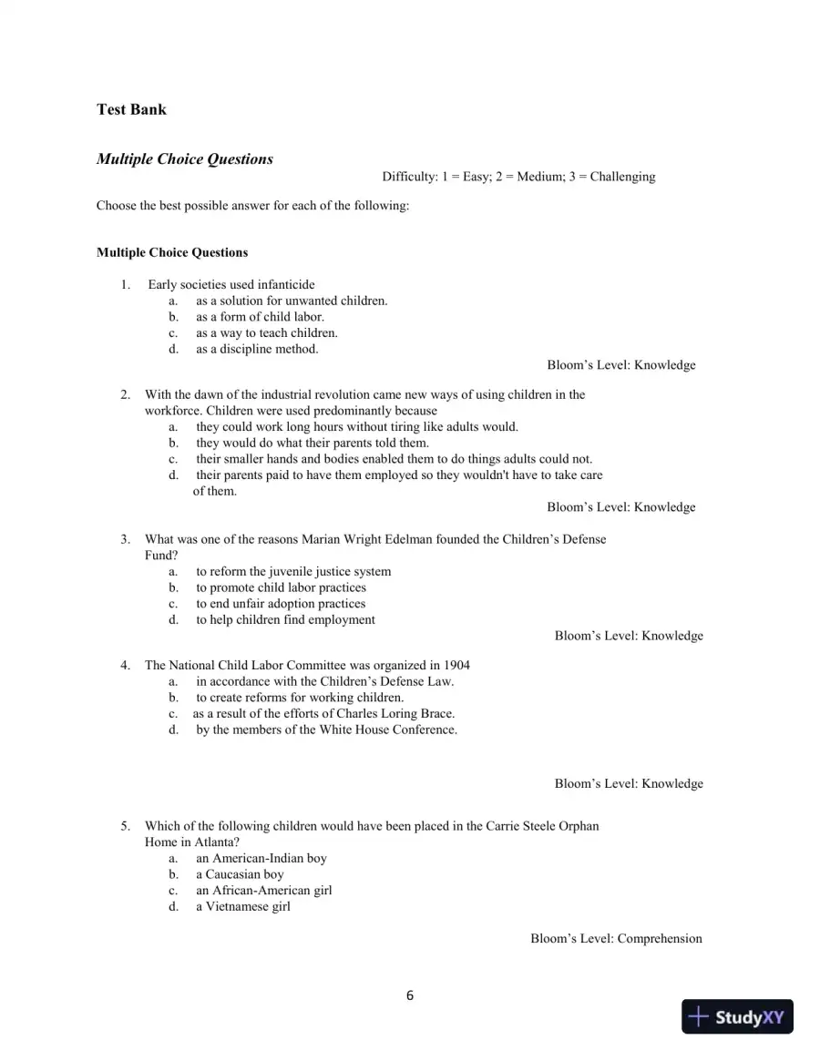 Exploring Child Welfare: A Practice Perspective, 7th Edition Test Bank, page 9