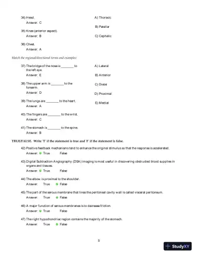 Test Bank for Human Anatomy and Physiology, 11th Edition - Page 6 preview image