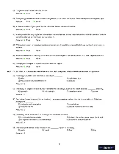 Test Bank for Human Anatomy and Physiology, 11th Edition - Page 7 preview image