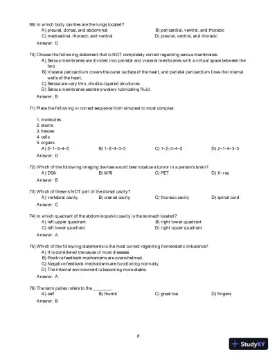 Test Bank for Human Anatomy and Physiology, 11th Edition - Page 9 preview image