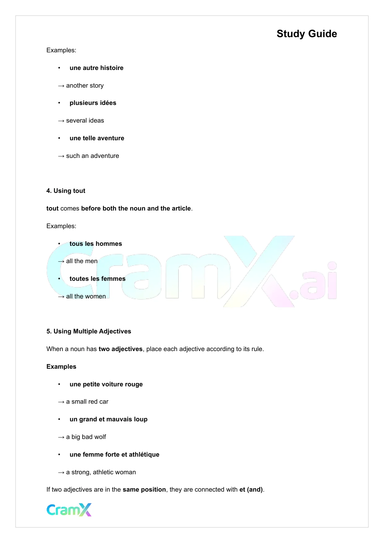 French I - Adjectives - Page 3 preview image