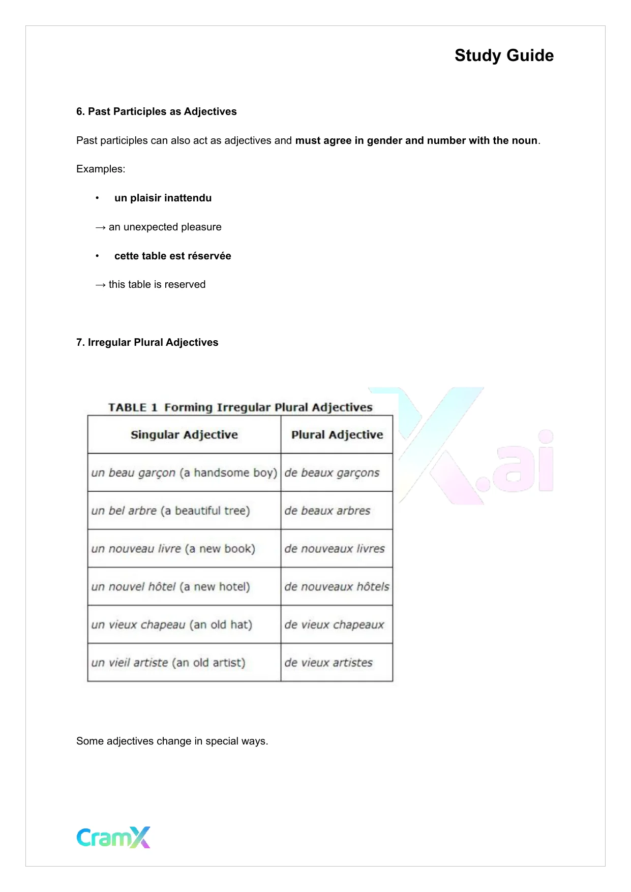 French I - Adjectives - Page 4 preview image