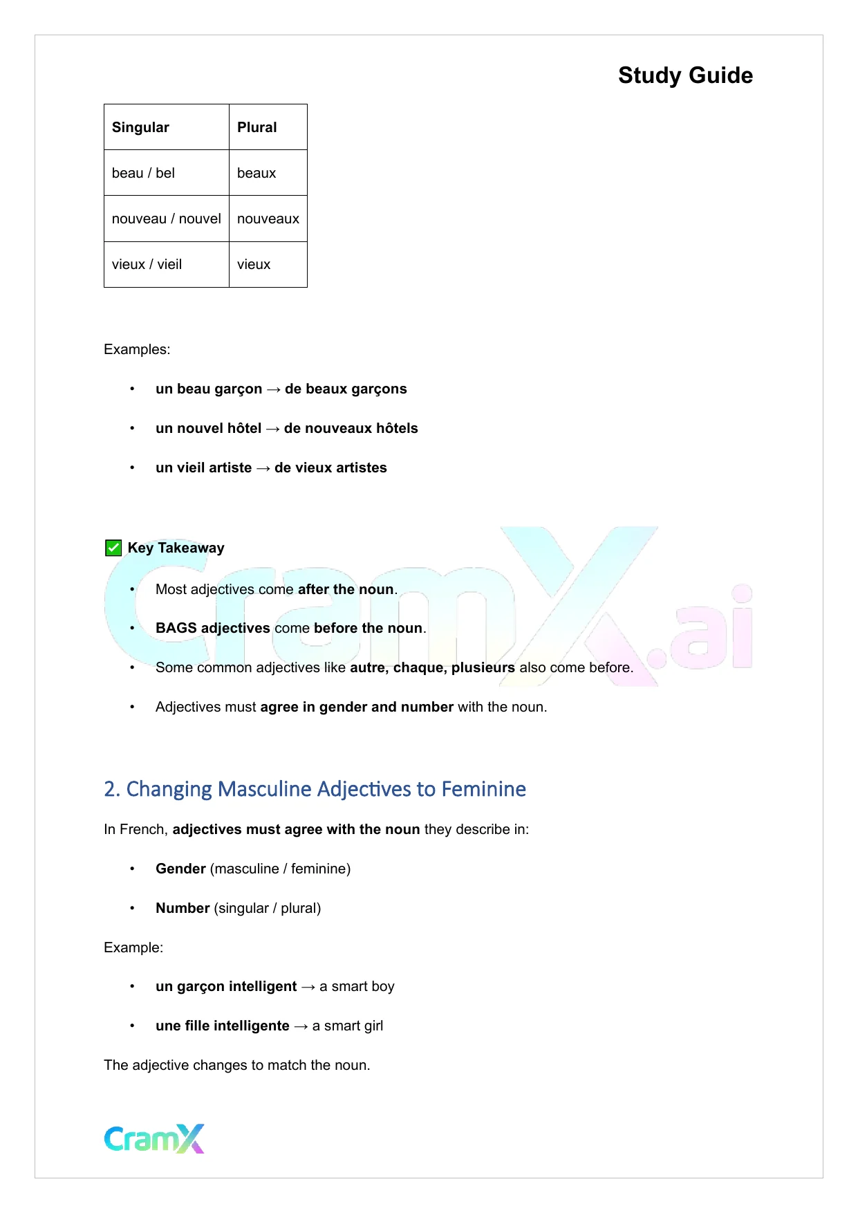 French I - Adjectives - Page 5 preview image