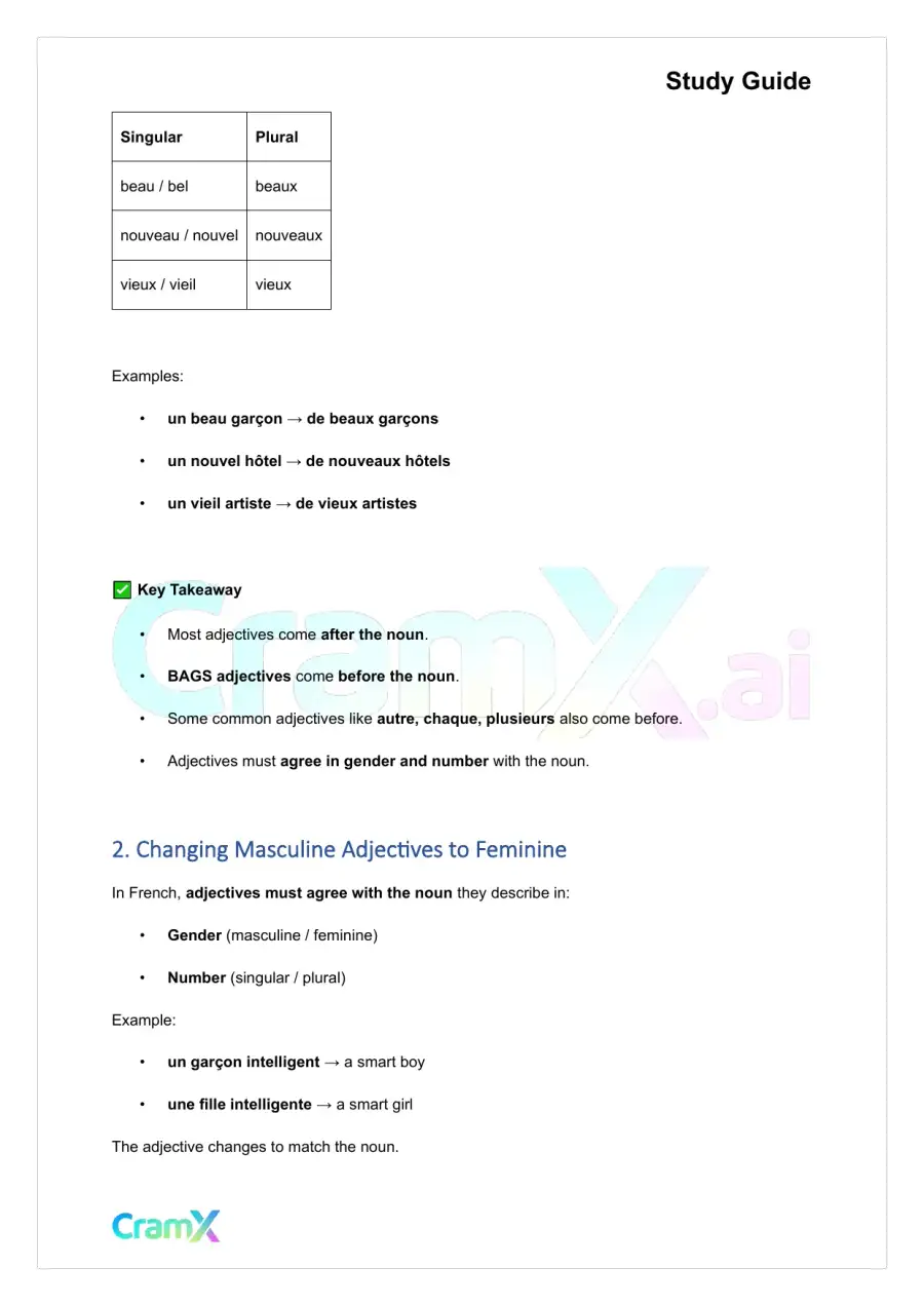 French I - Adjectives, page 5