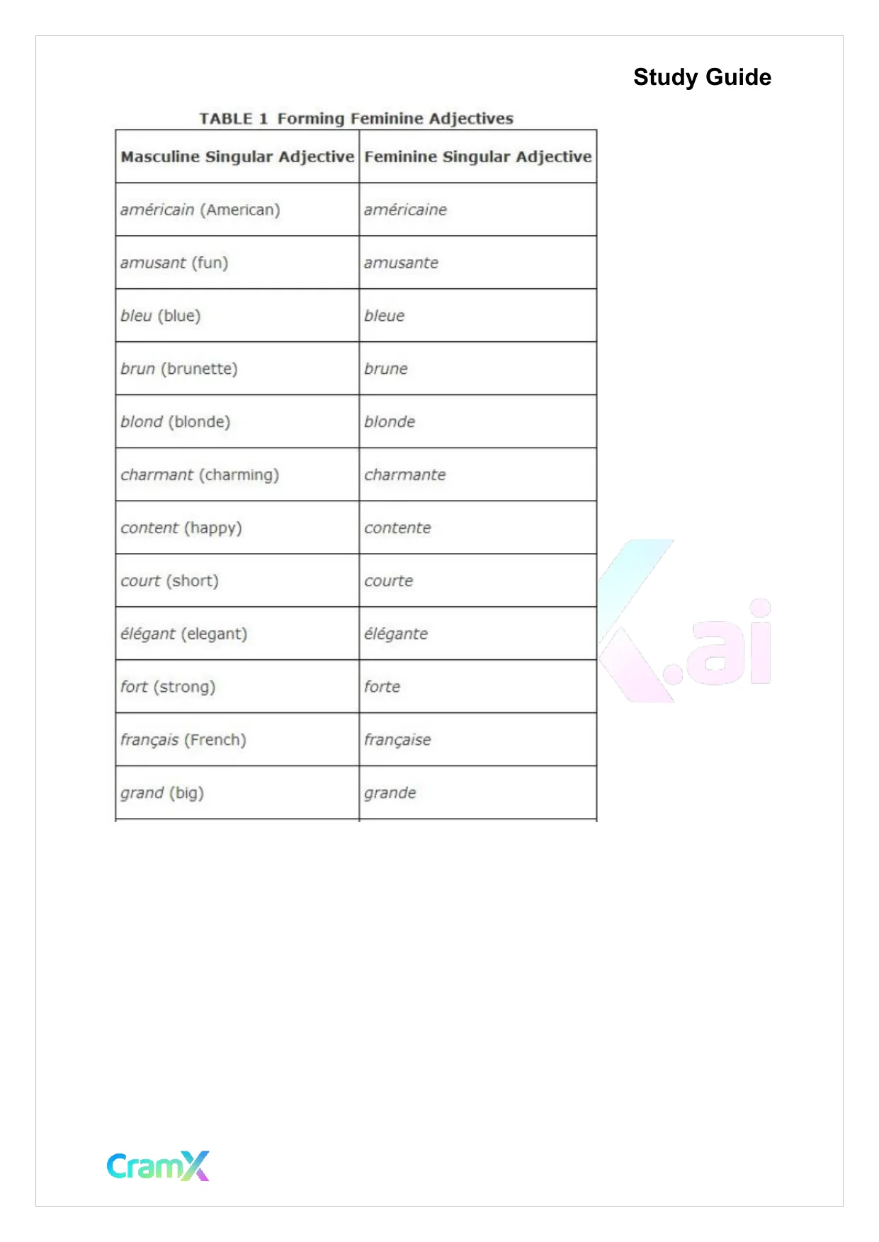 French I - Adjectives - Page 6 preview image