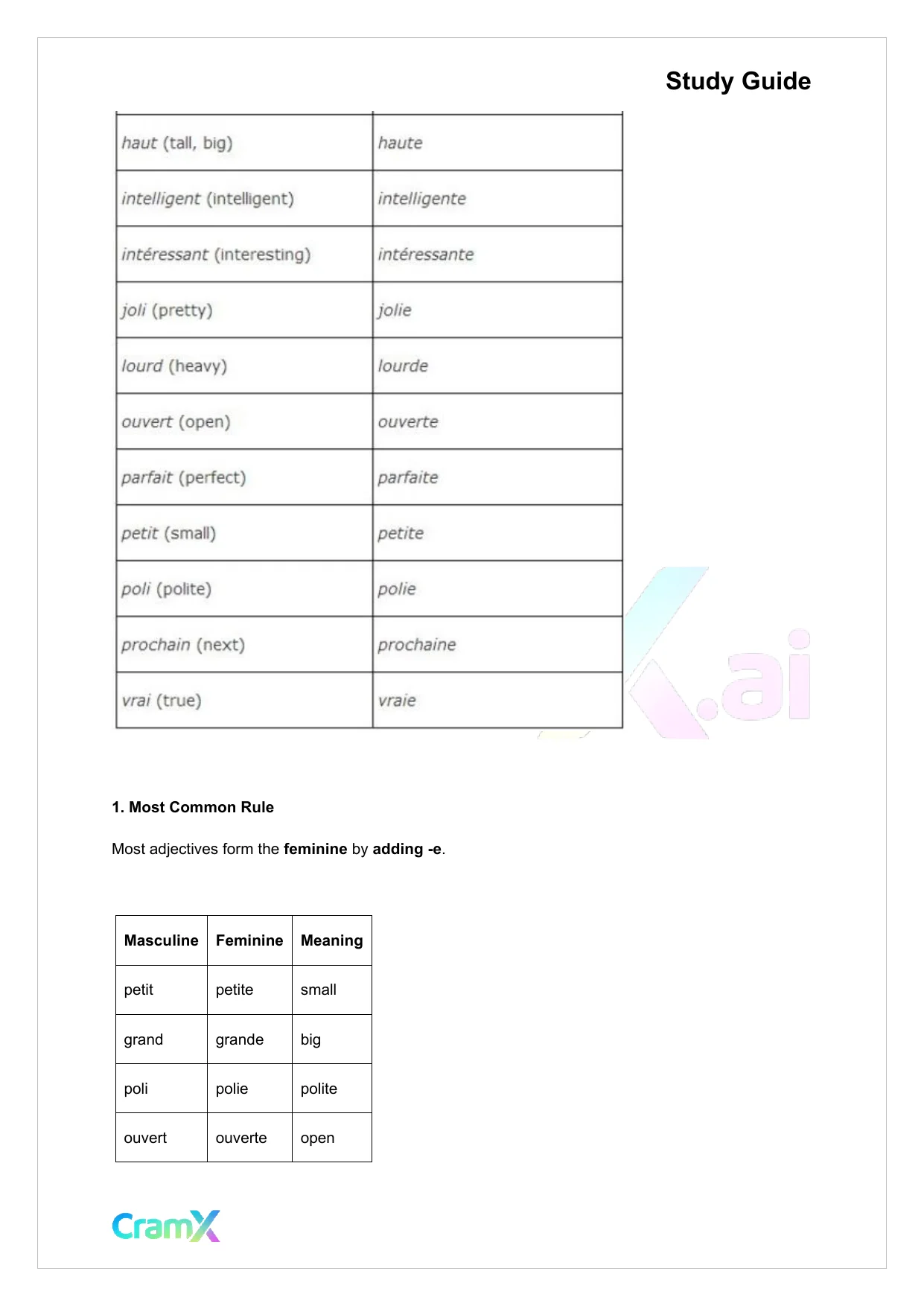 French I - Adjectives - Page 7 preview image