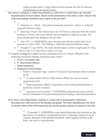 2021 HESI PN Medical surigical Proctored Exam Versions 3 With Answers (102 Solved Questions) - Page 14 preview image