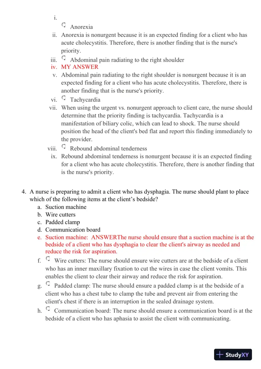 2021 HESI PN Medical surigical Proctored Exam Versions 3 With Answers (102 Solved Questions), page 4