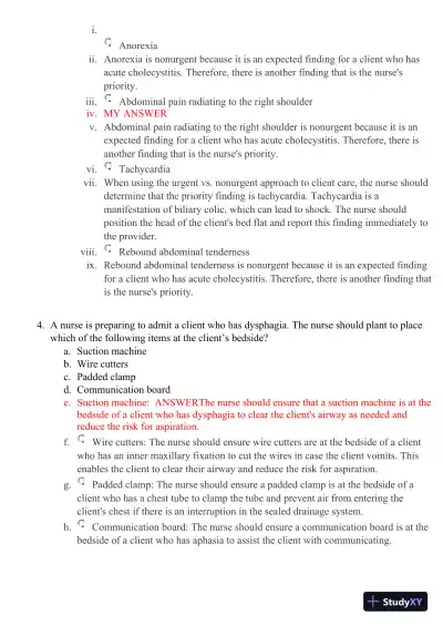 2021 HESI PN Medical surigical Proctored Exam Versions 3 With Answers (102 Solved Questions) - Page 4 preview image