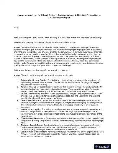 Leveraging Analytics for Ethical Business Decision-Making: A Christian Perspective on Data-Driven Strategies - Page 1 preview image