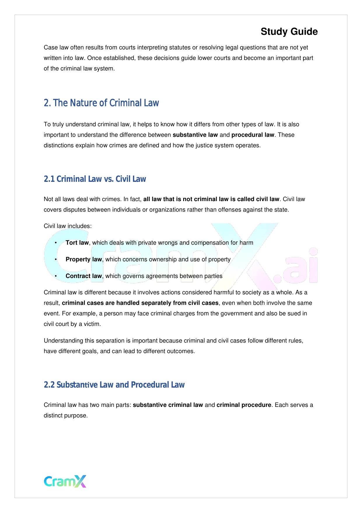 Criminal Justice - Criminal Law - Page 3 preview image