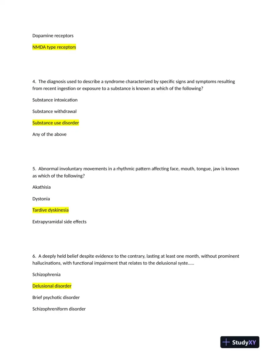 2022 NRNP6675-15 Nursing Diagnosis Midterm Week 6 Exam With Answers (97 Solved Questions), page 3