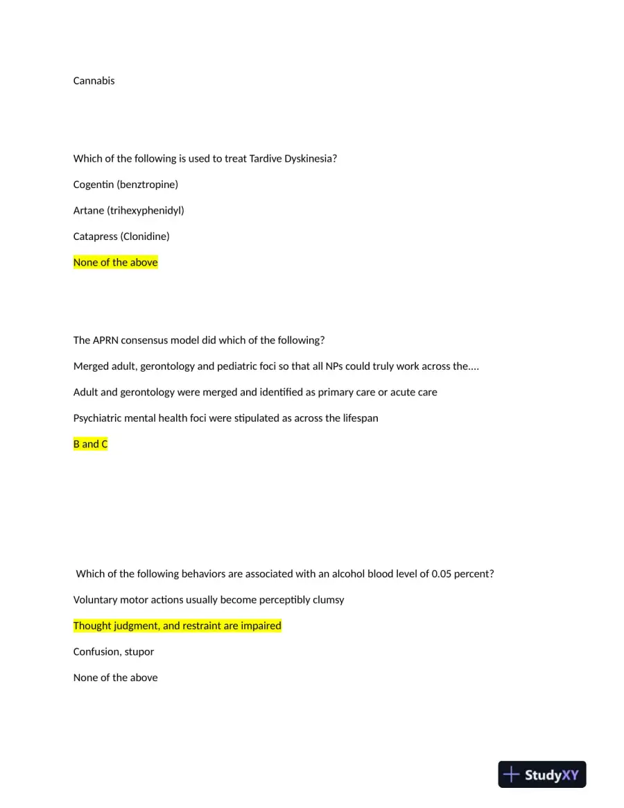 2022 NRNP6675-15 Nursing Diagnosis Midterm Week 6 Exam With Answers (97 Solved Questions), page 7