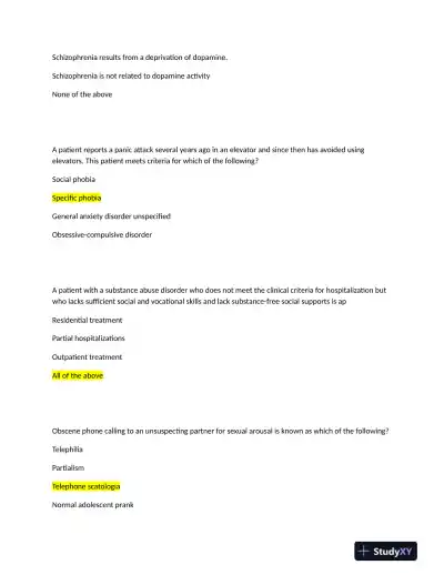 2022 NRNP6675-15 Nursing Diagnosis Midterm Week 6 Exam With Answers (97 Solved Questions) - Page 9 preview image