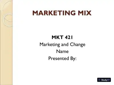 MARKETING MIX MKT 421: Marketing And Change - Page 1 preview image