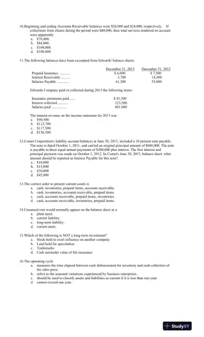 ACG 3100: Financial Reporting and Accounting Principles Practice Questions and Answers - Page 3 preview image