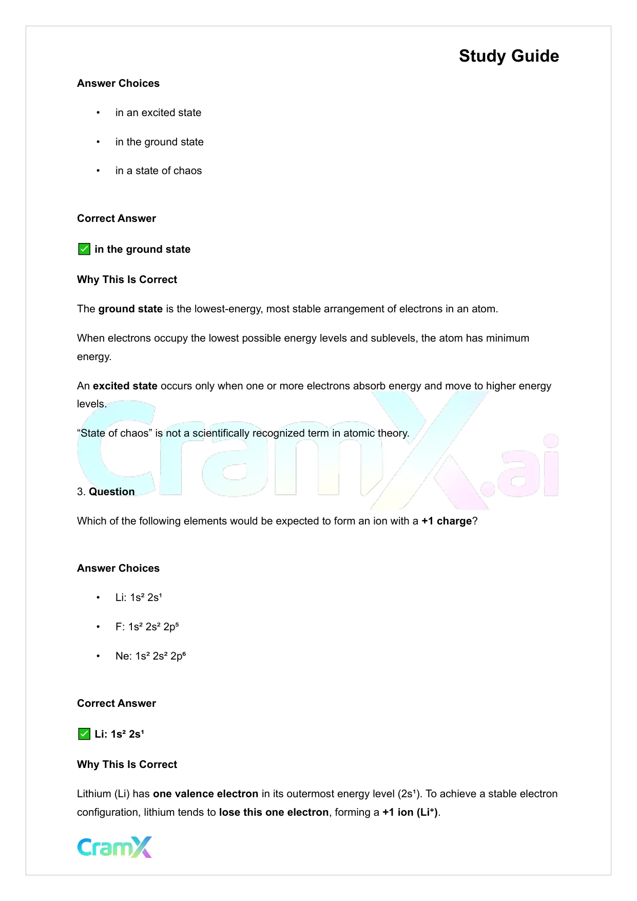 Chemistry - Electron Configurations - Page 2 preview image