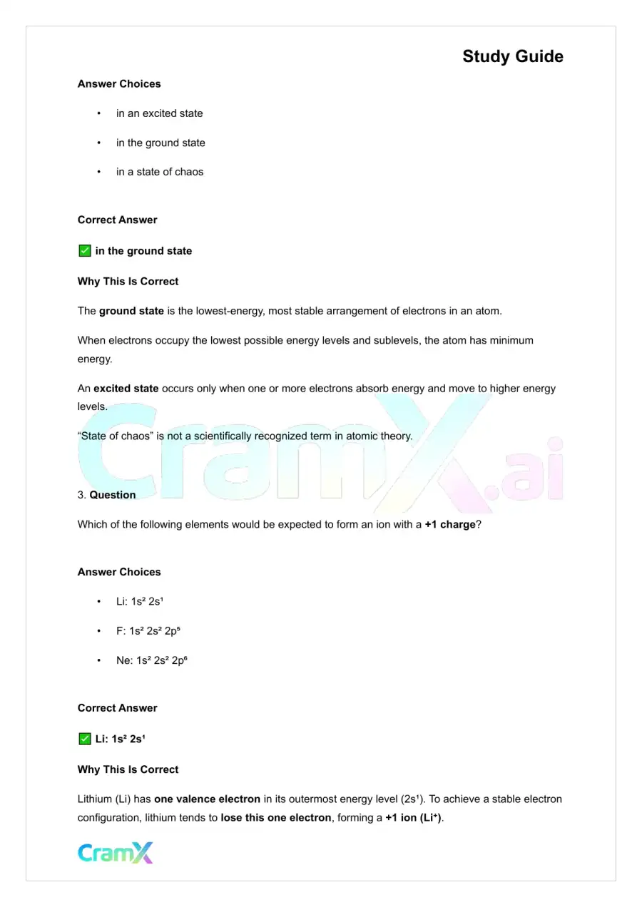 Chemistry - Electron Configurations, page 2