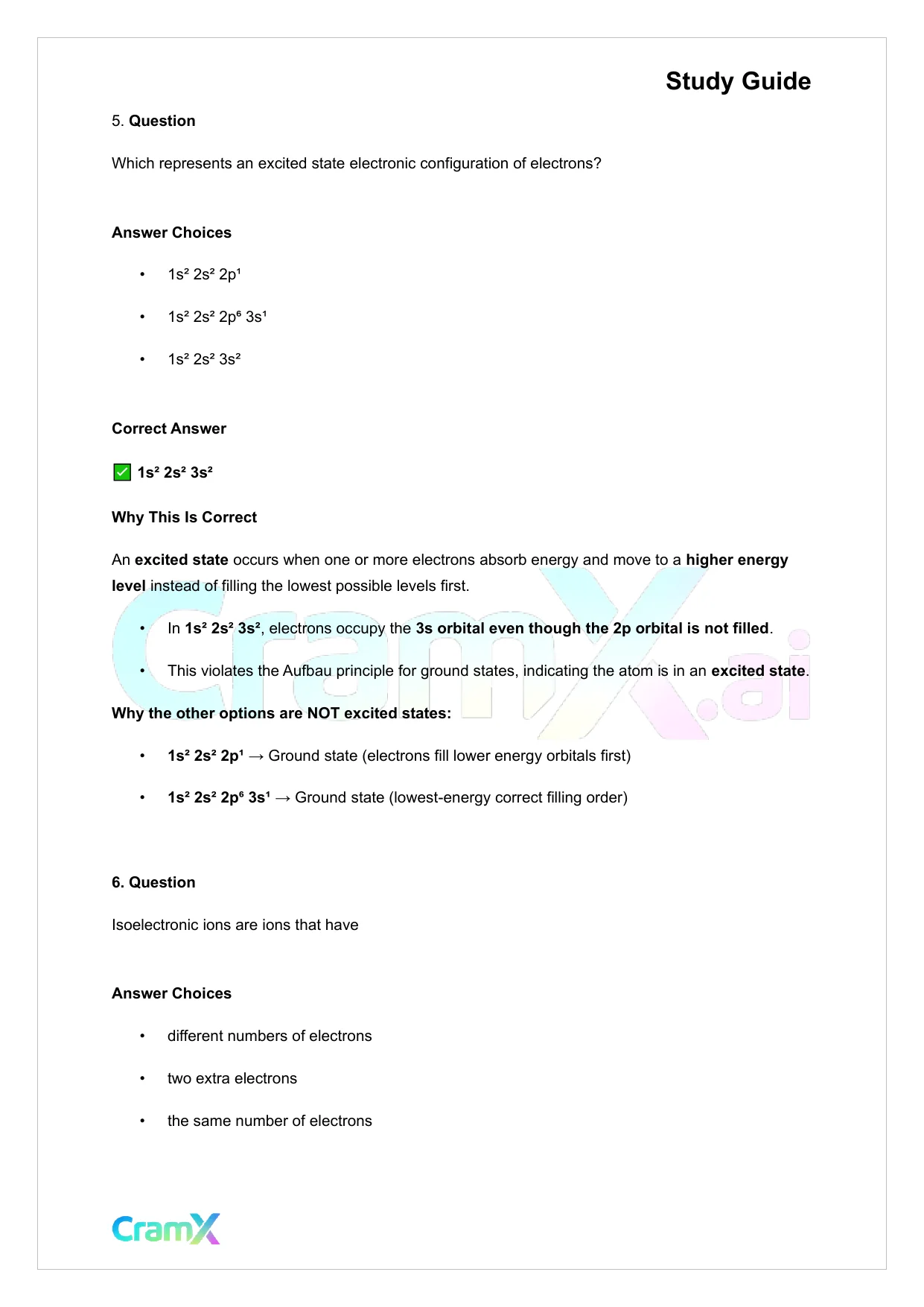 Chemistry - Electron Configurations - Page 4 preview image