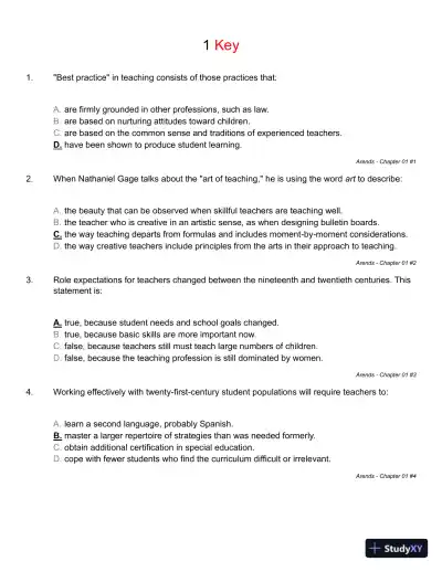Learning to Teach, 9th Edition Test Bank - Page 12 preview image