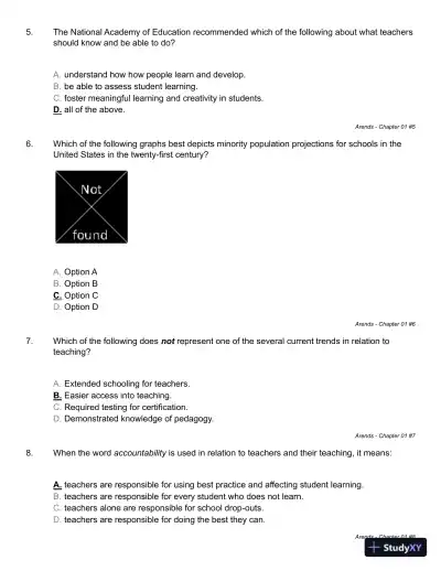 Learning to Teach, 9th Edition Test Bank - Page 13 preview image